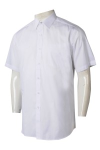 R322 訂製男裝短袖恤衫 訂造白色短袖恤衫 恤衫製衣廠 香港 康業服務有限公司   60%COTTON 40%POLYESTER 